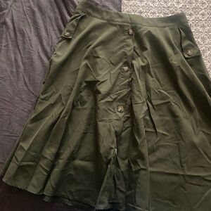 Army Green midi skirt